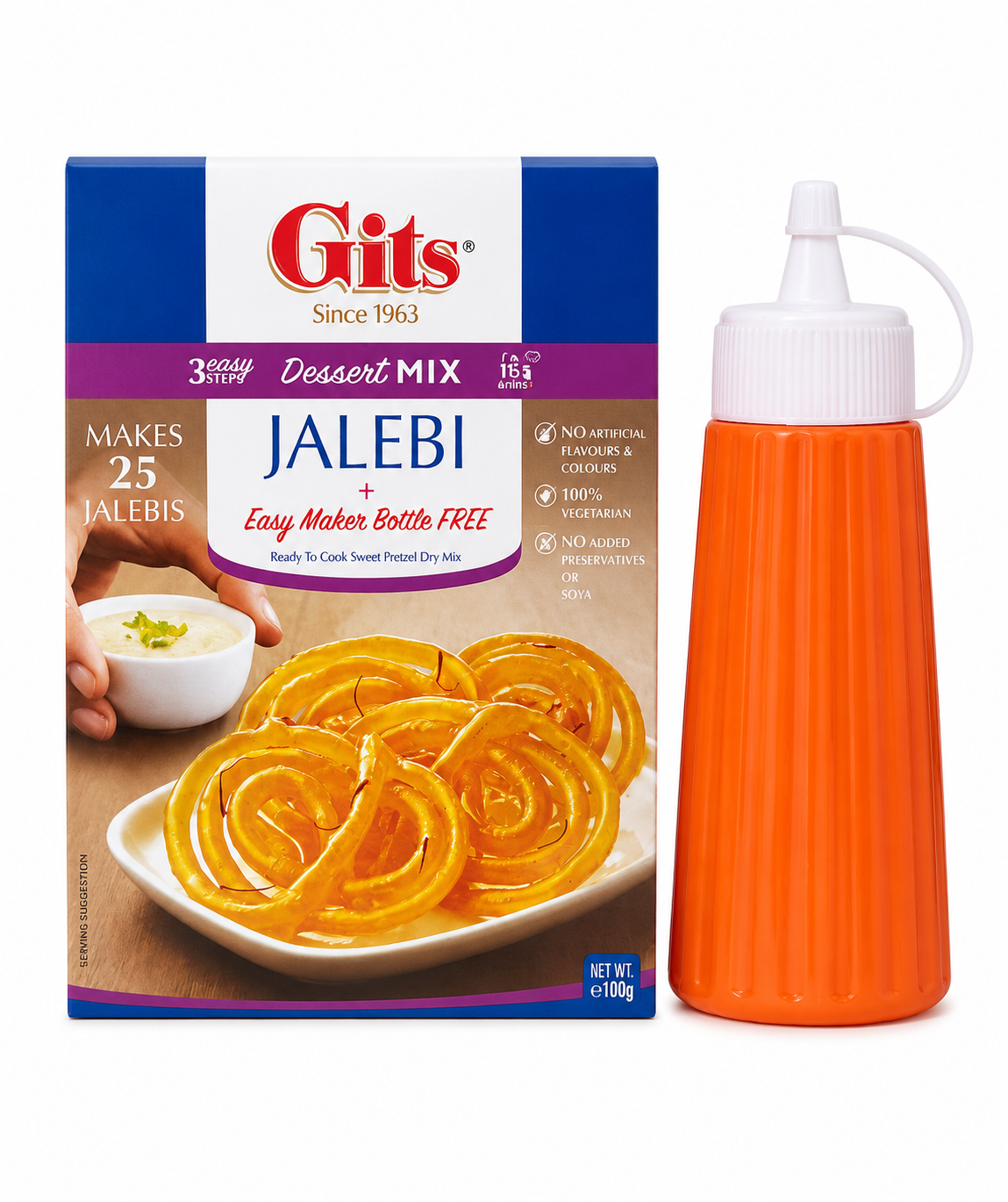 Gits Jalebi Dessert Mix 100g with Easy Maker Bottle