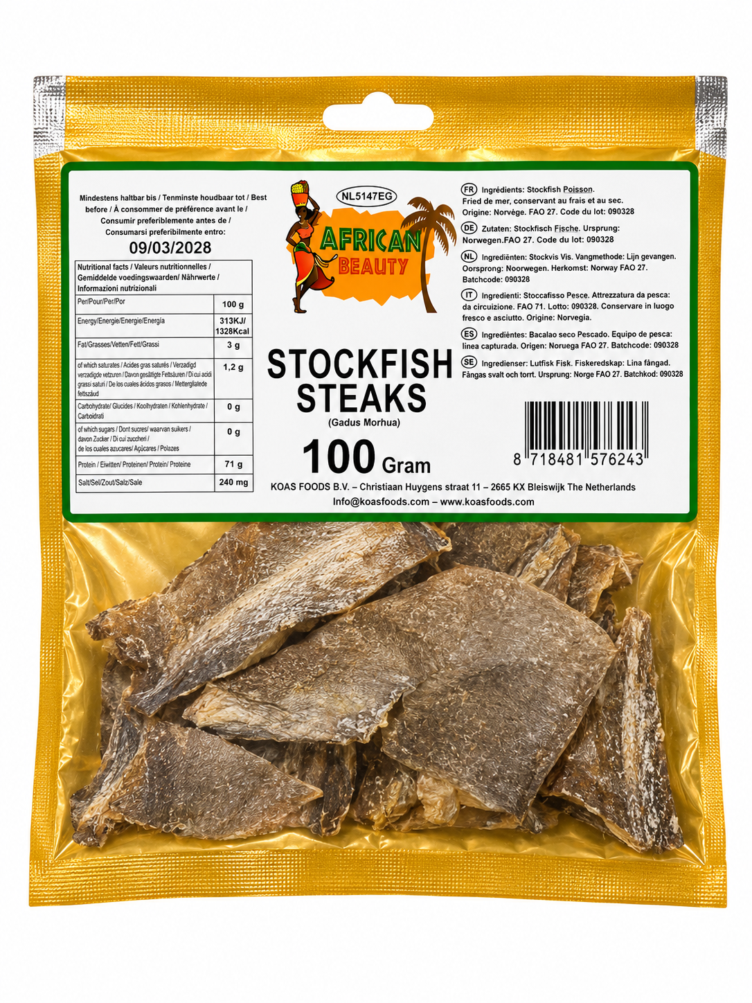African Beauty Stockfish Steaks 100g