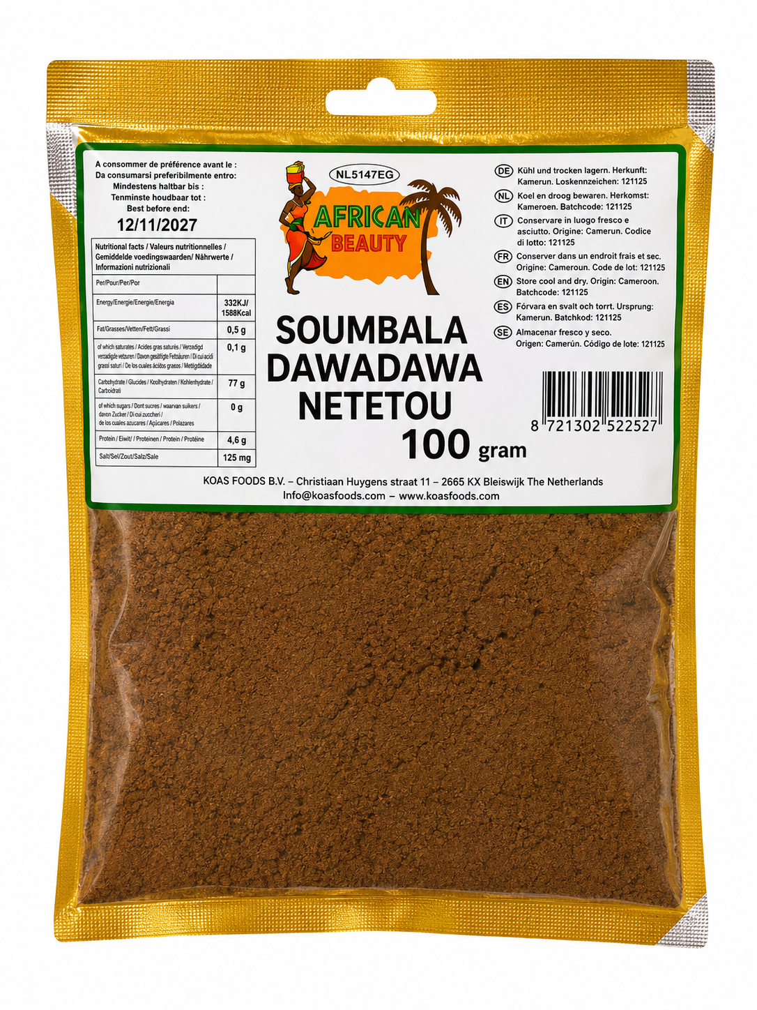 African Beauty Soumbala Dawa Dawa Netetou Powder 100g