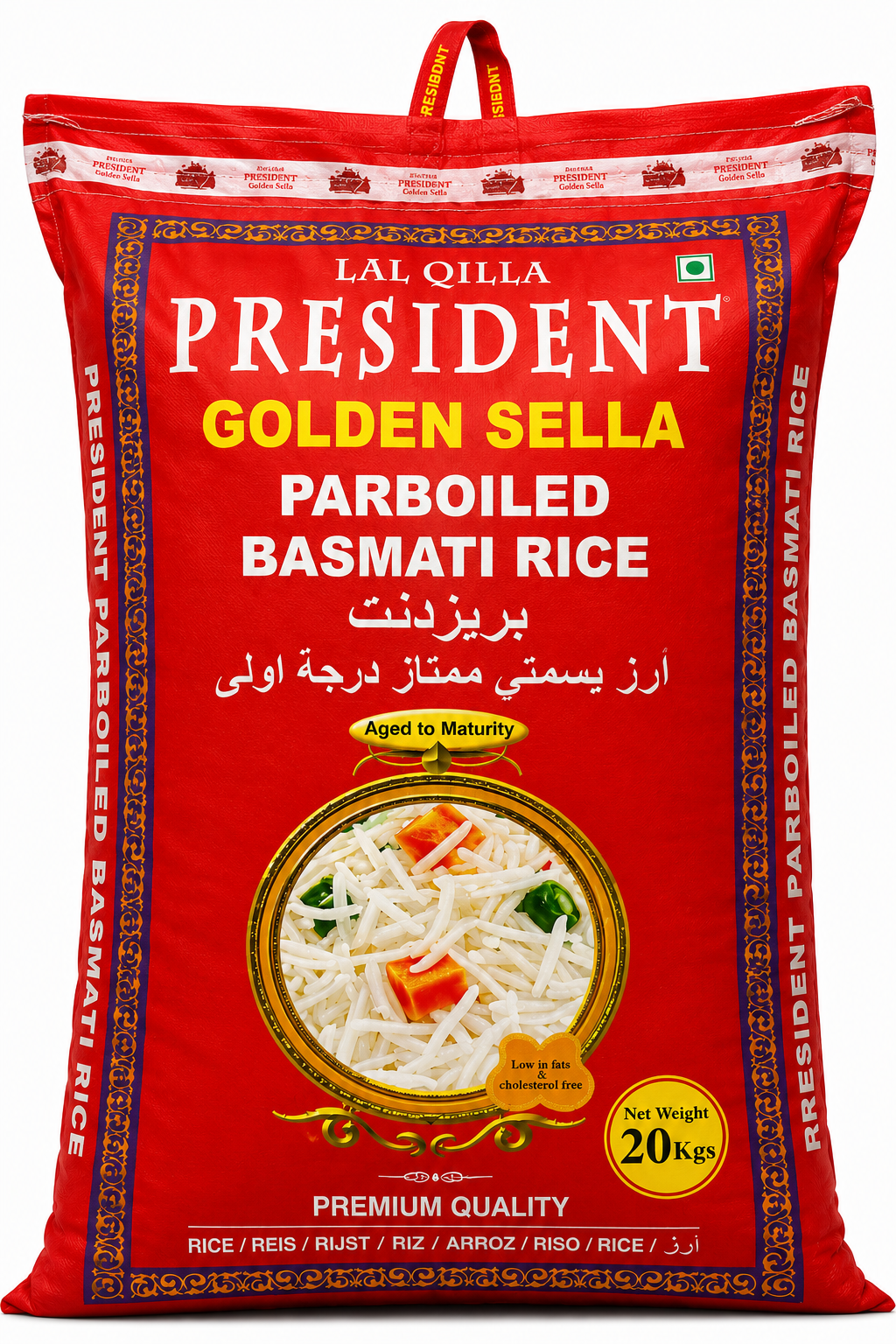 Lal Qilla President Golden Sella -esikeitetty basmatiriisi – 20 kg