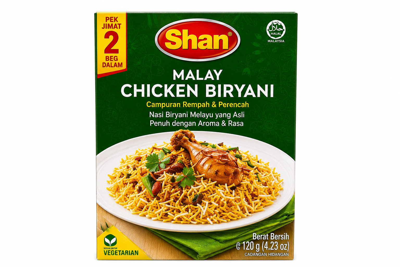 Shan Malay Chicken Biryani Spice Mix 120g