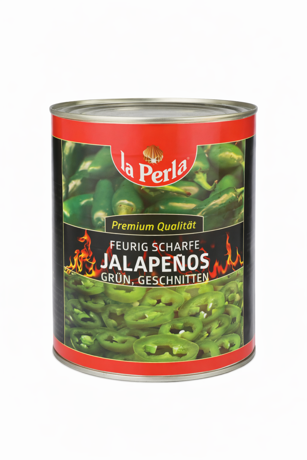 La Perla Jalapeños Sliced (Green, Hot)–2850g