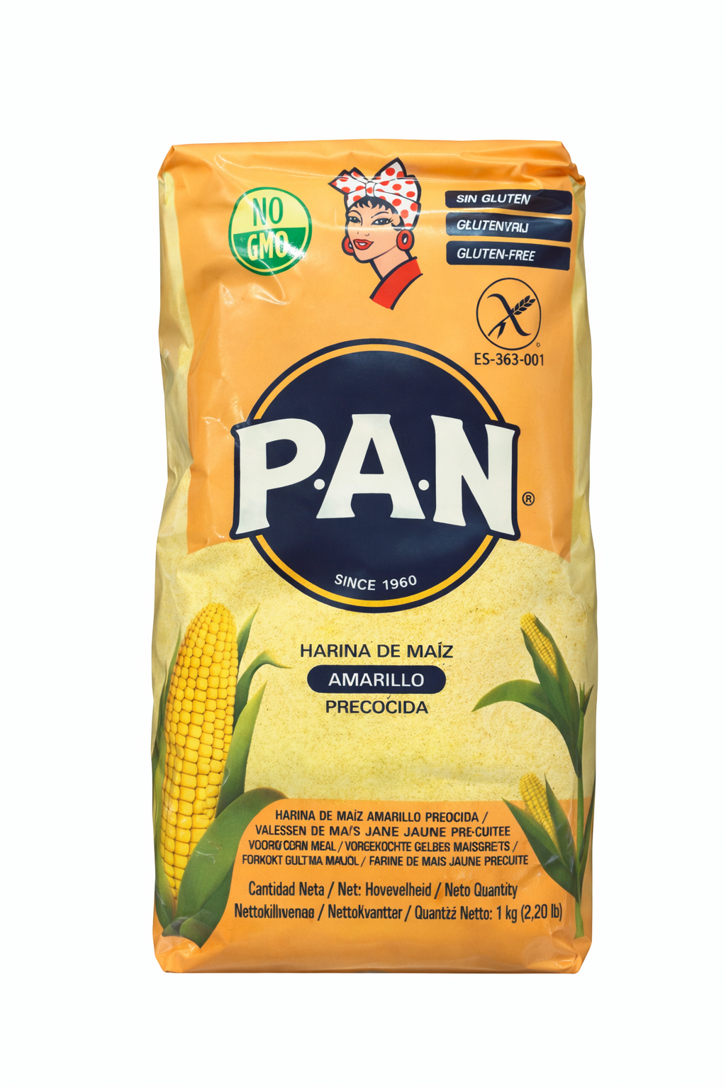 P.A.N. Harina de Maíz Amarillo Precocida (Gluten-Free) 1kg