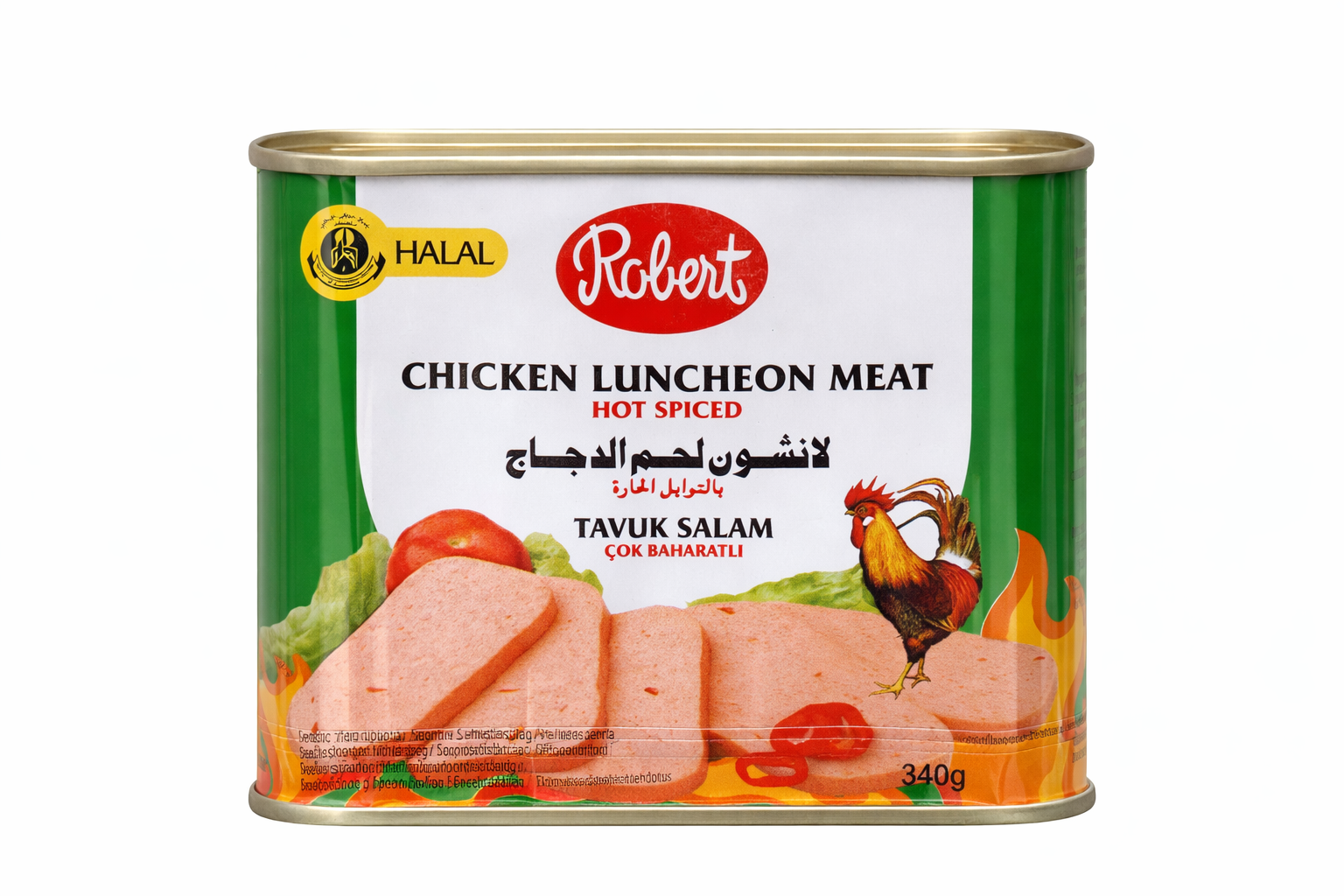 Robert Chicken Luncheon Meat Hot Spiced – 340g Can