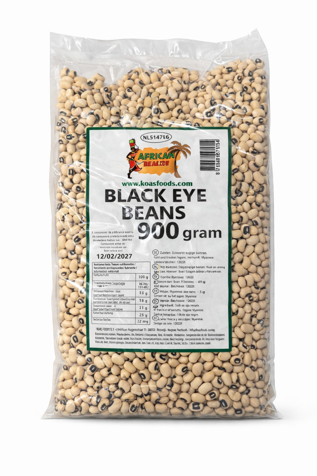 African Beauty Mustasilmäpavut – 900 g