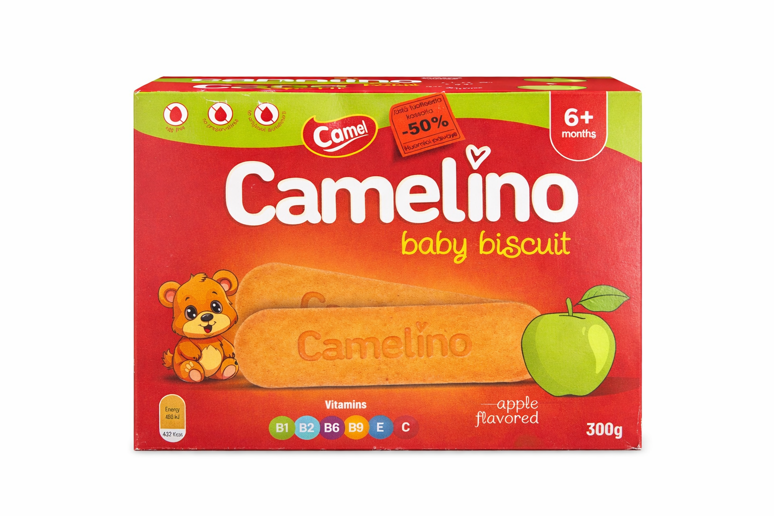 Camelino Baby Biscuit Apple Flavored – 0.30 kg