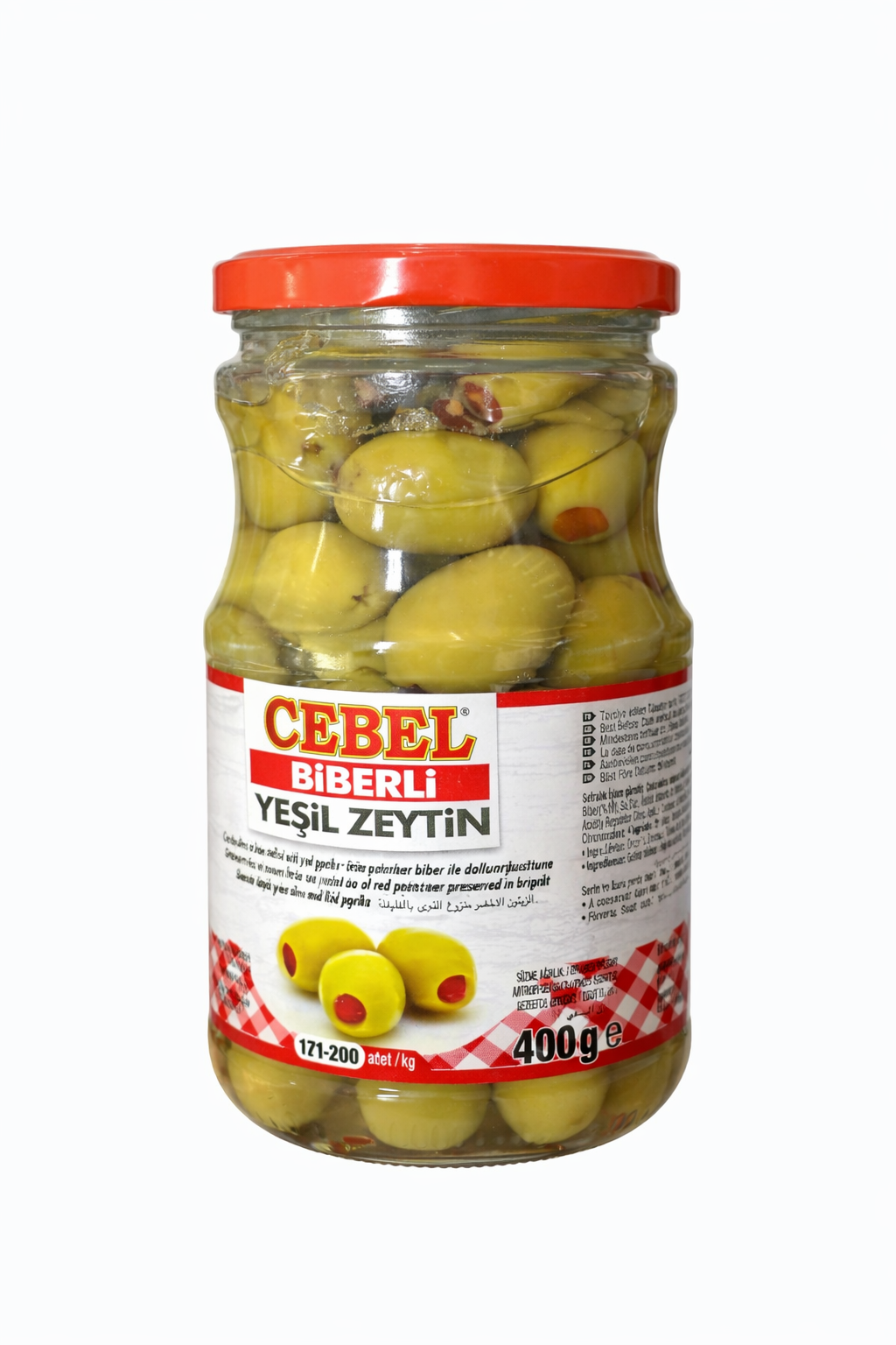 Cebel Biberli Yeşil Zeytin (Green Olives with Pepper) – 400g