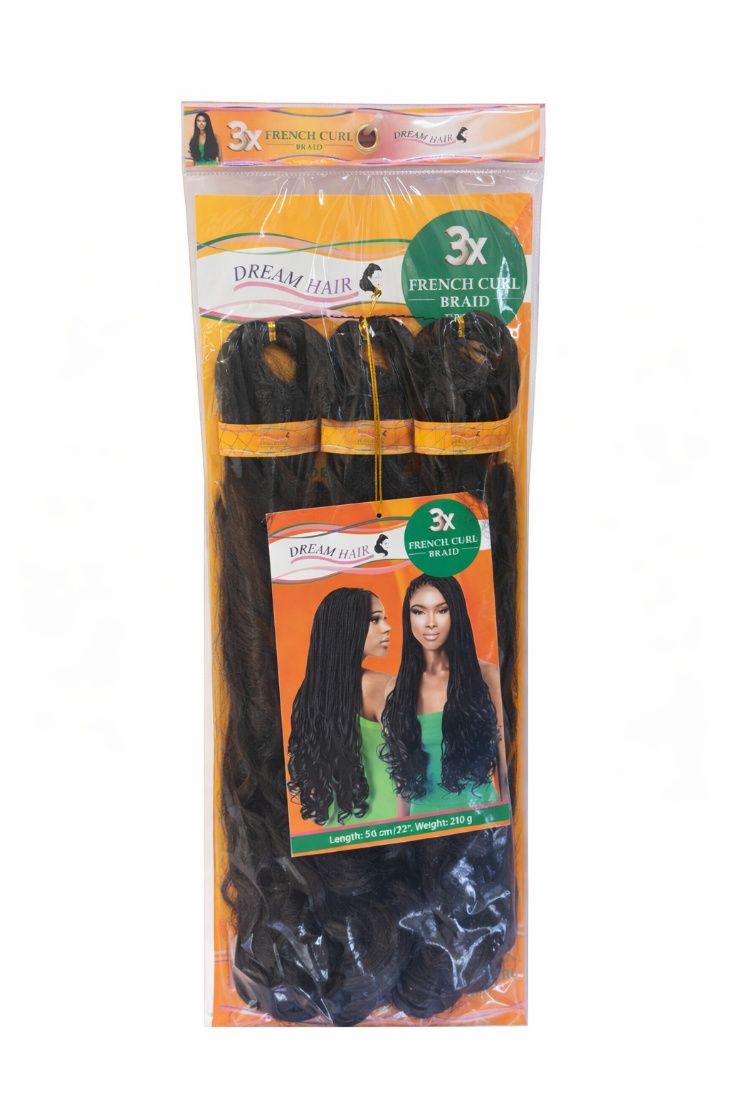 3X French Curl Braid Black