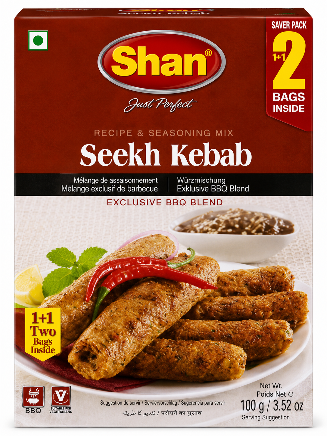 Shan Seekh Kebab Recipe & Seasoning Mix 100g