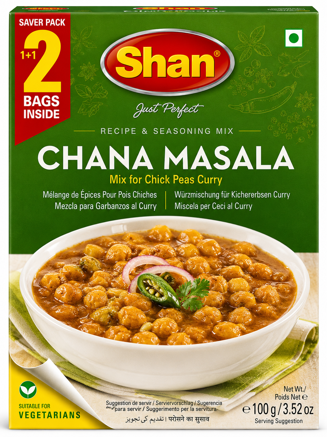 Shan Chana Masala Recipe & Seasoning Mix 100g