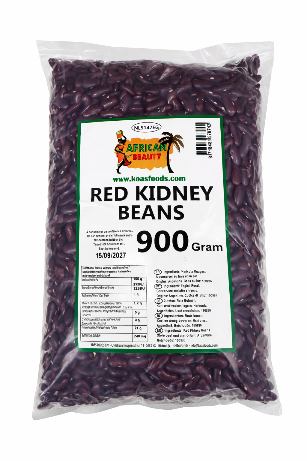 African Beauty Red Kidney Beans – 900 g