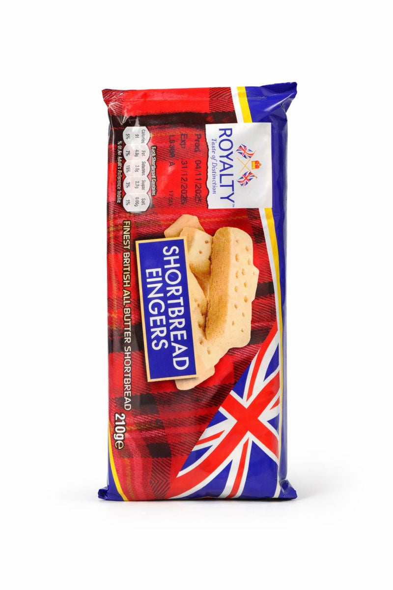 Royalty Shortbread Fingers – Finest British All-Butter Shortbread (210 g)