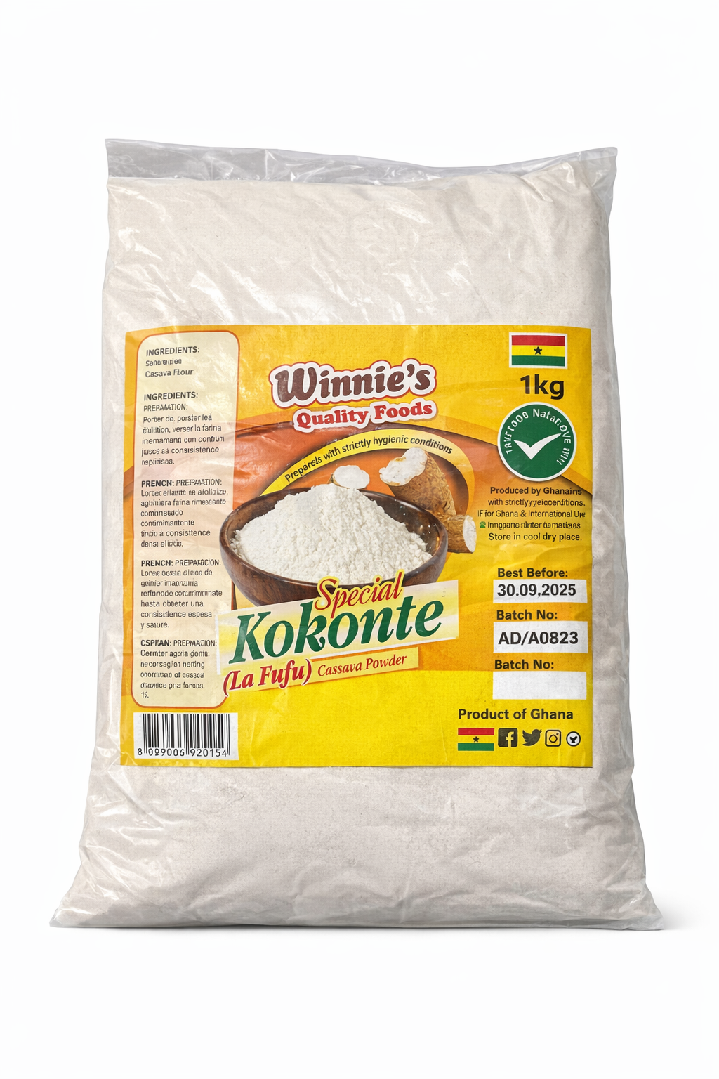 Winnie’s Special Kokonte (La Fufu) – Cassava Powder (1KG)